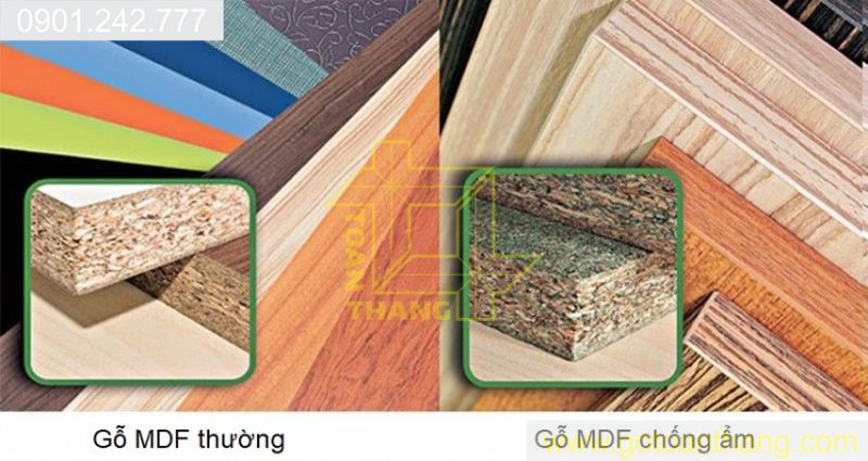 Cấu tạo Gỗ MFC chống ẩm và không chống ẩm